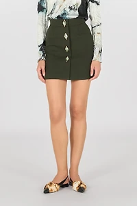 Mini skirt with jewel buttons