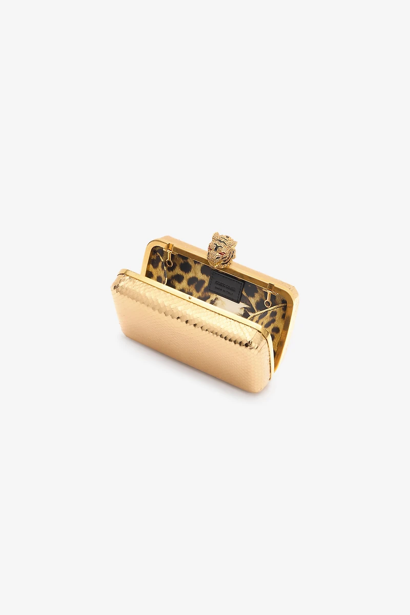 Tiger Leather Clutch