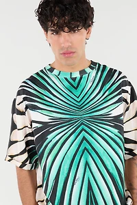 Silk Blend T-Shirt With Ray Of Sea Print