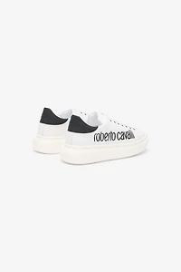 White Sneaker With Logo Print