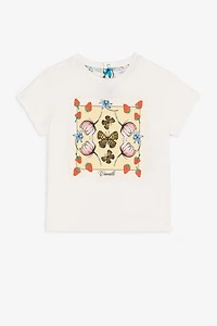 Strawberry And Butterfly-Print Cotton T-Shirt
