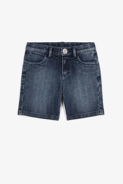 Monogram-embroidered denim shorts