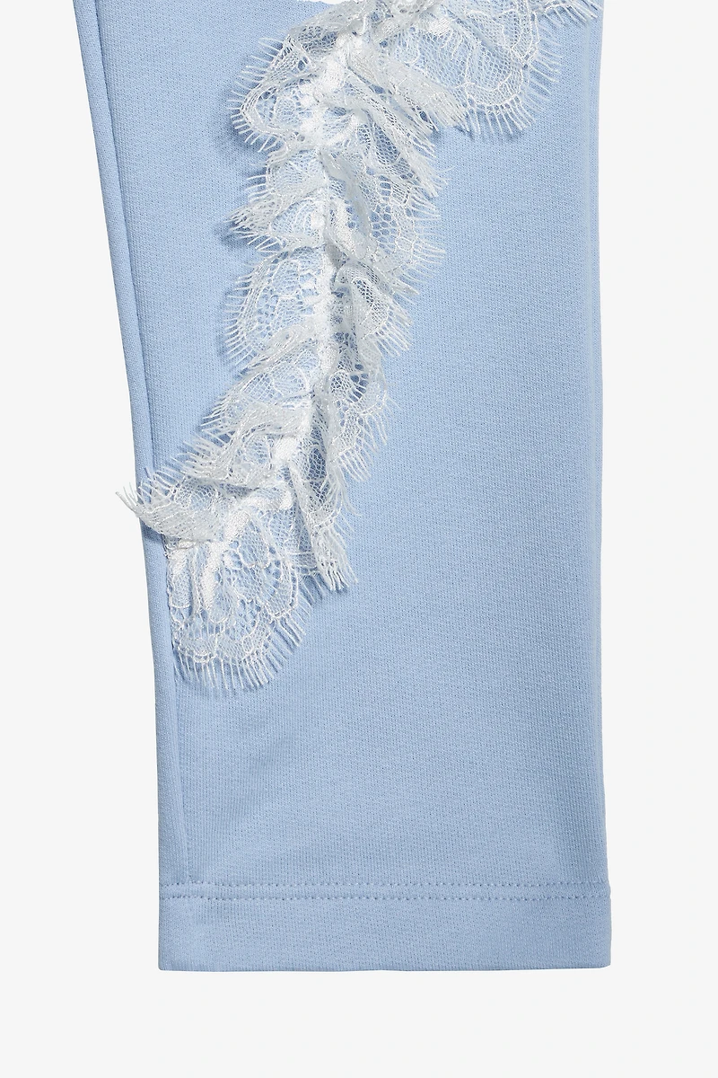 Sports Pants With Floral Lace