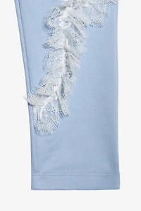 Sports Pants With Floral Lace