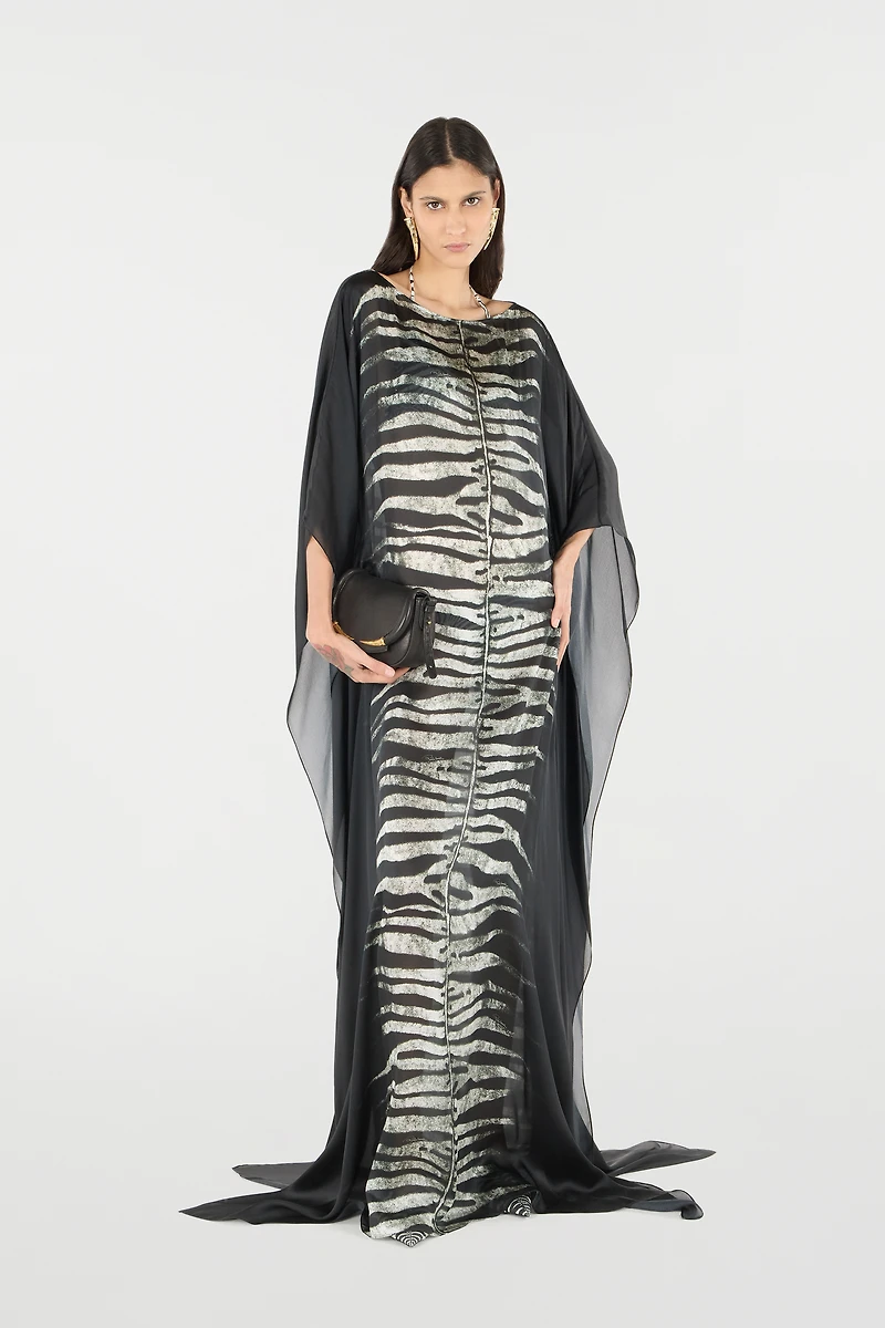 Dress With Belt And Zebra Print