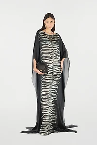 Dress With Belt And Zebra Print
