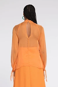 Semi-Sheer Silk Blouse