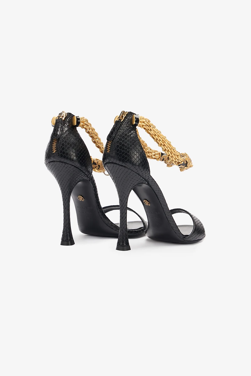 Leather Sandals With Tiger Heads