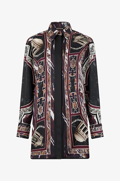 Shirt dress with Marble print
