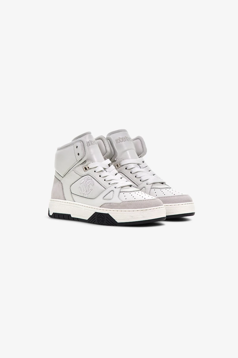 White Leather High-Top Sneaker