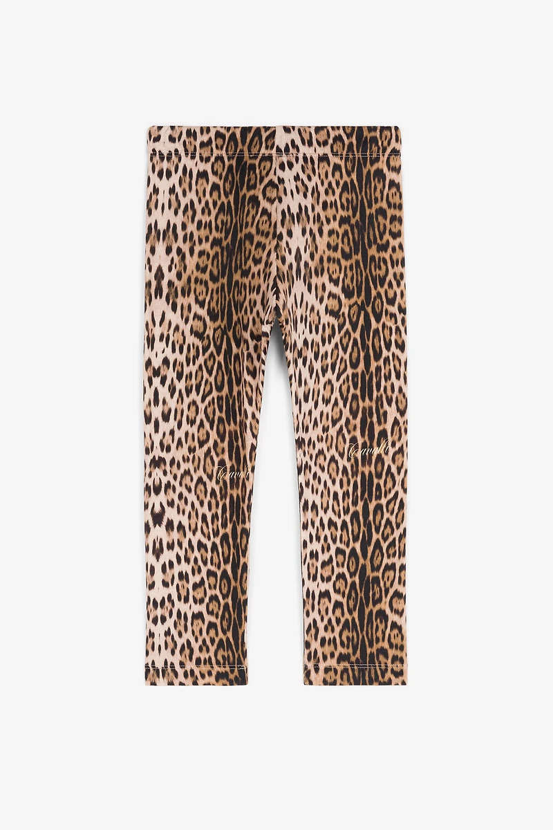 Jaguar-Print Cotton Leggings