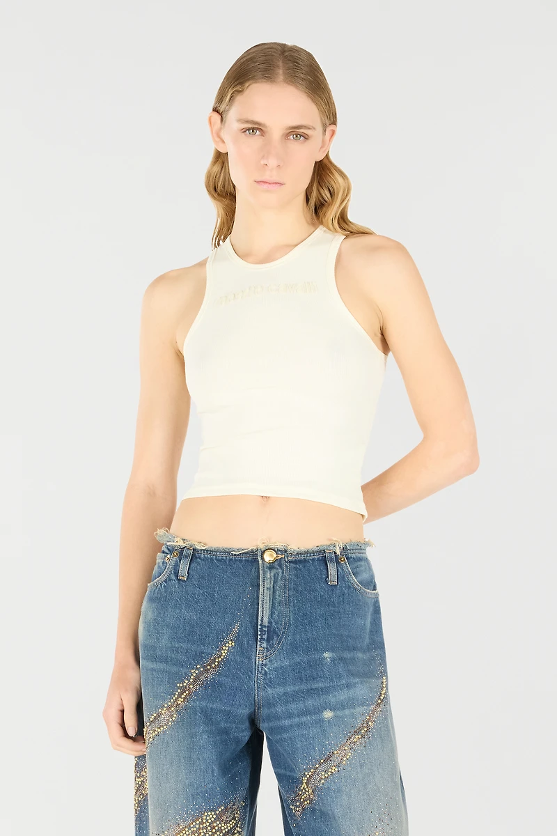 Tank Top With Embroidered Logo