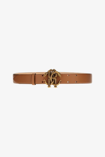 Leather belt with Monogram Mirror Snake
