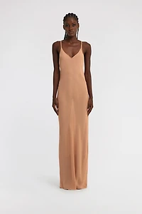 Beige Maxi Slip Dress