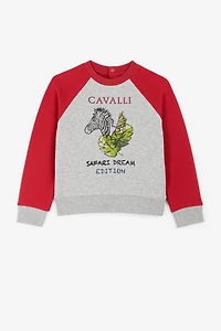 Zebra And Slogan-Print Sweatshirt