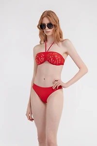 Red Logo Monogram RC Bikini