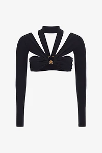 Cutout Long Sleeve Crop Top