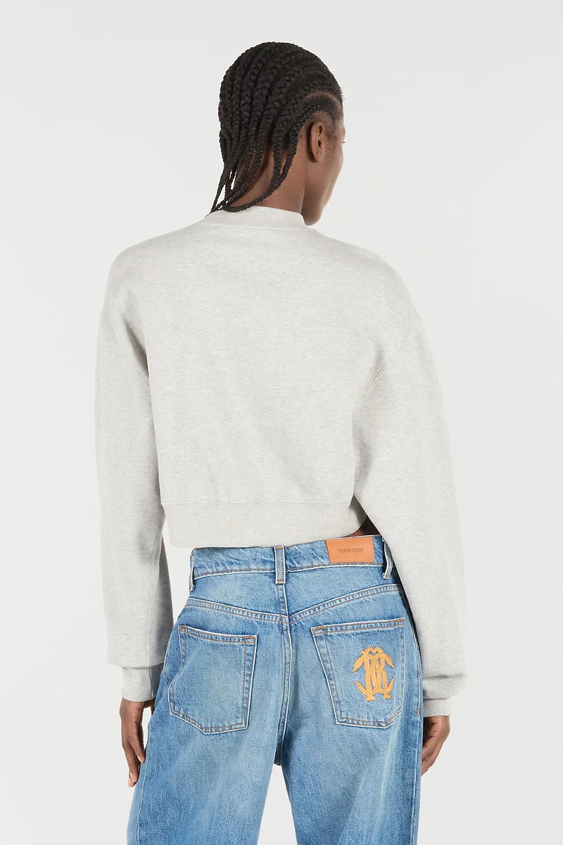 Cropped Sweatshirt With Mirror Snake Monogram
