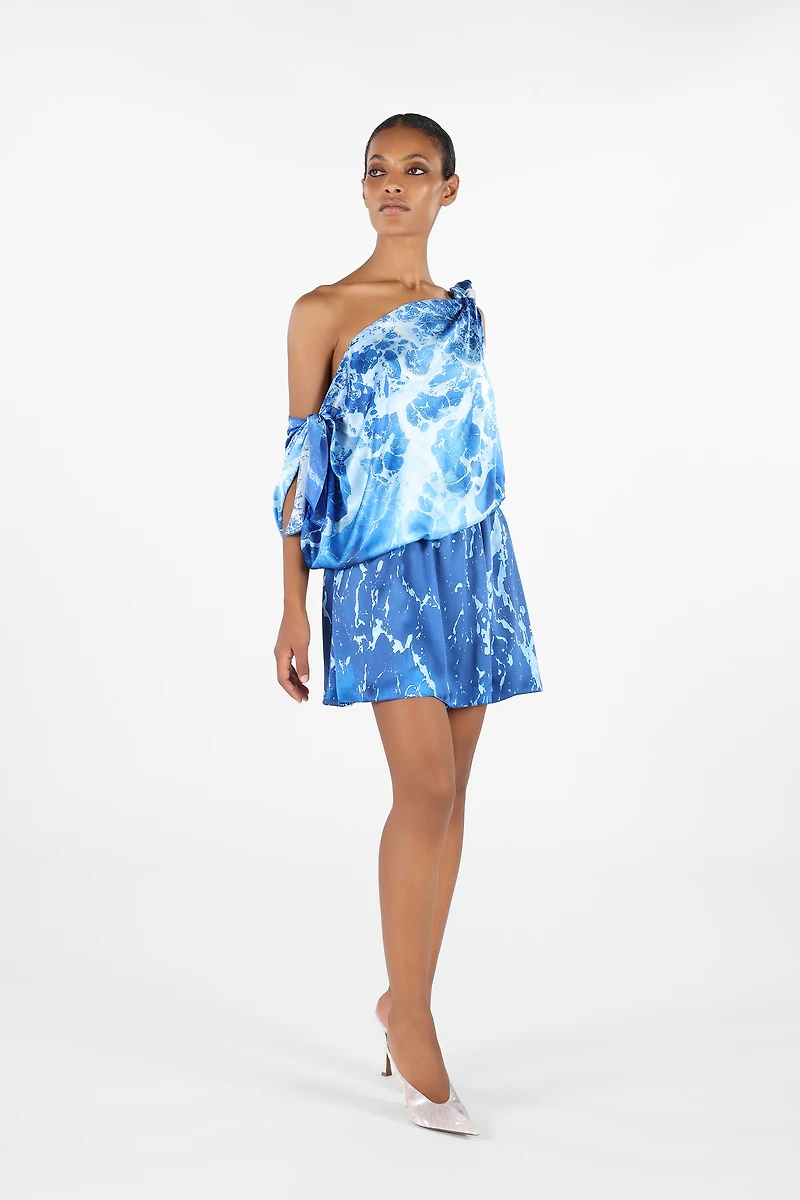 One-Shoulder Stretto di Messina Dress