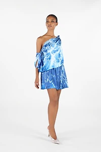 One-Shoulder Stretto di Messina Dress