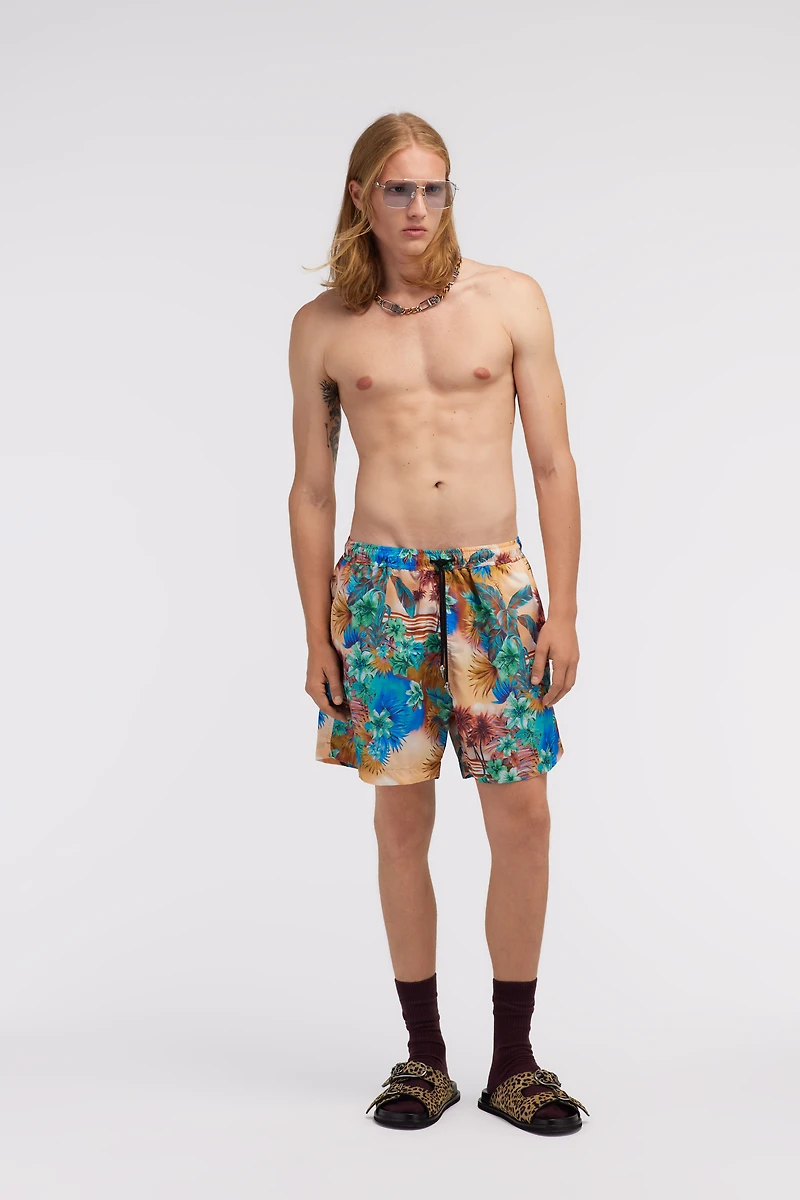 Hawaii Print Swim Trunks