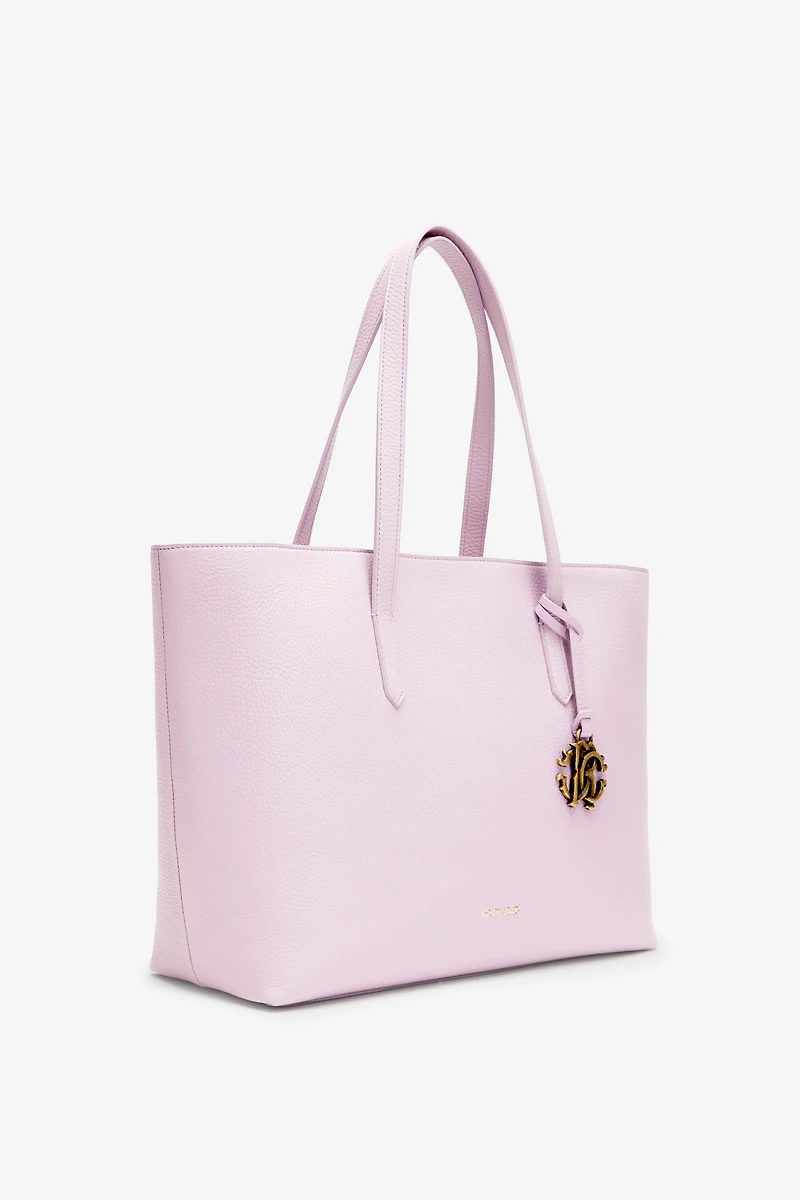 Leather shopper tote with RC charm