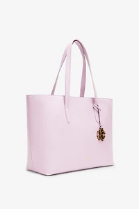 Leather shopper tote with RC charm