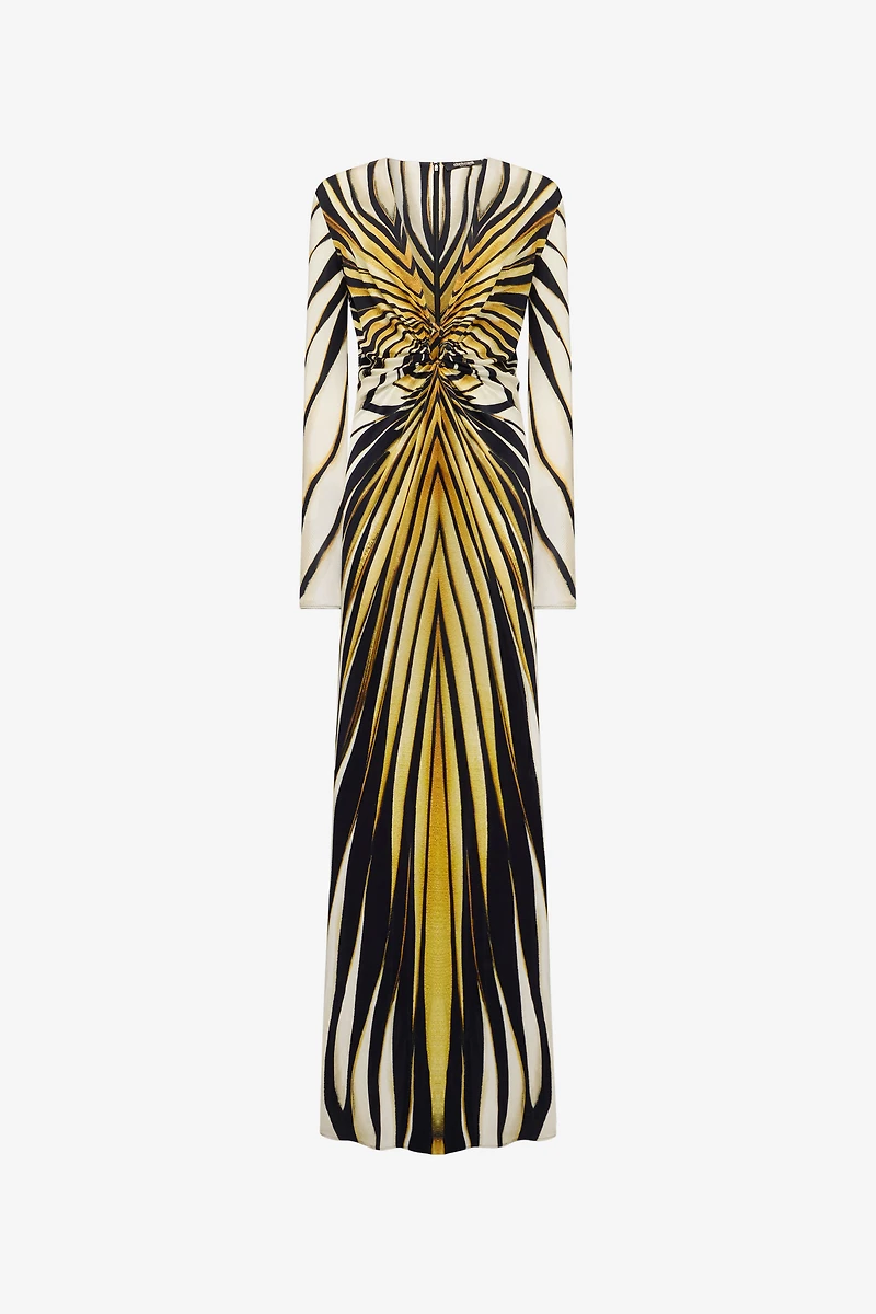 Ray Of Gold Print Maxi Dress