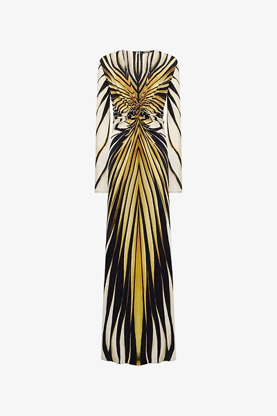 Ray Of Gold Print Maxi Dress