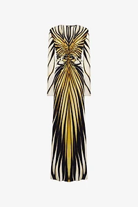 Ray Of Gold Print Maxi Dress