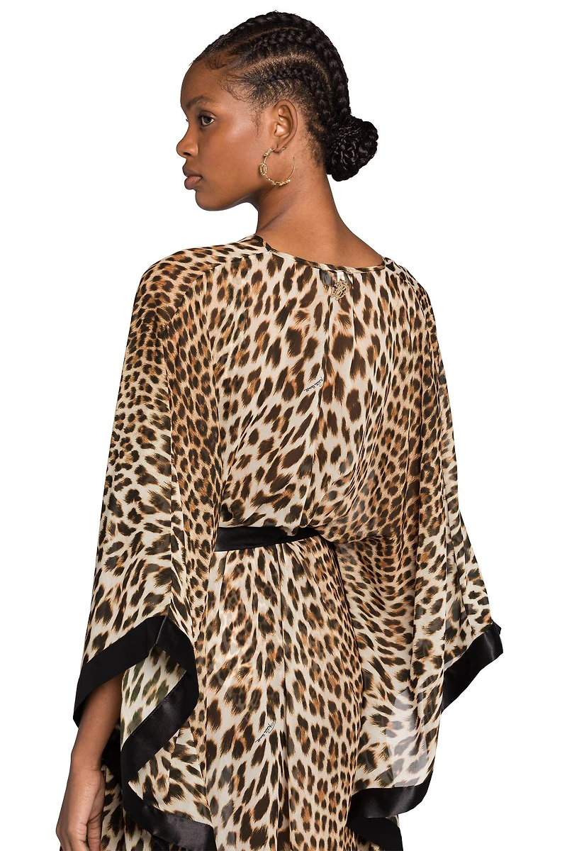 Leopard-Print Kaftan Dress