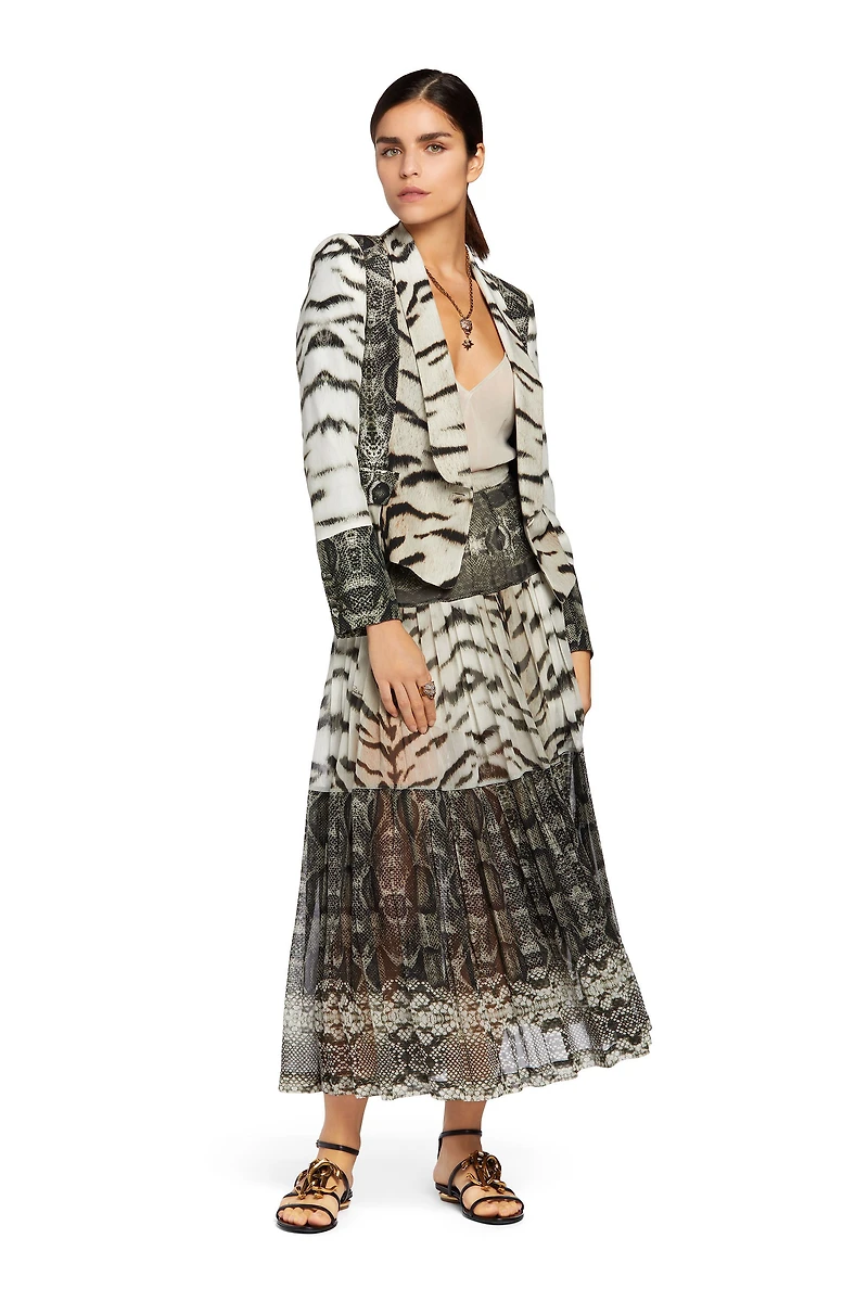 LA Tigresse reptilla pleated skirt