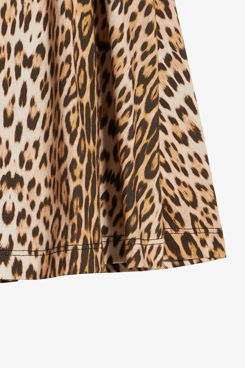 Cotton Dress With Jaguar Skin Skirt