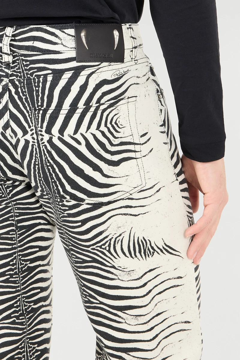Pants With White Tigress Print