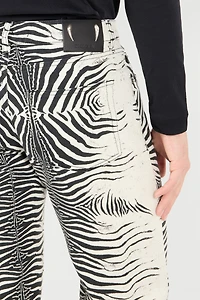Pants With White Tigress Print