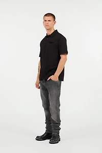 Black Polo With Embroidered Logo