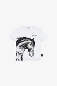 T-Shirt With Horse And Logo