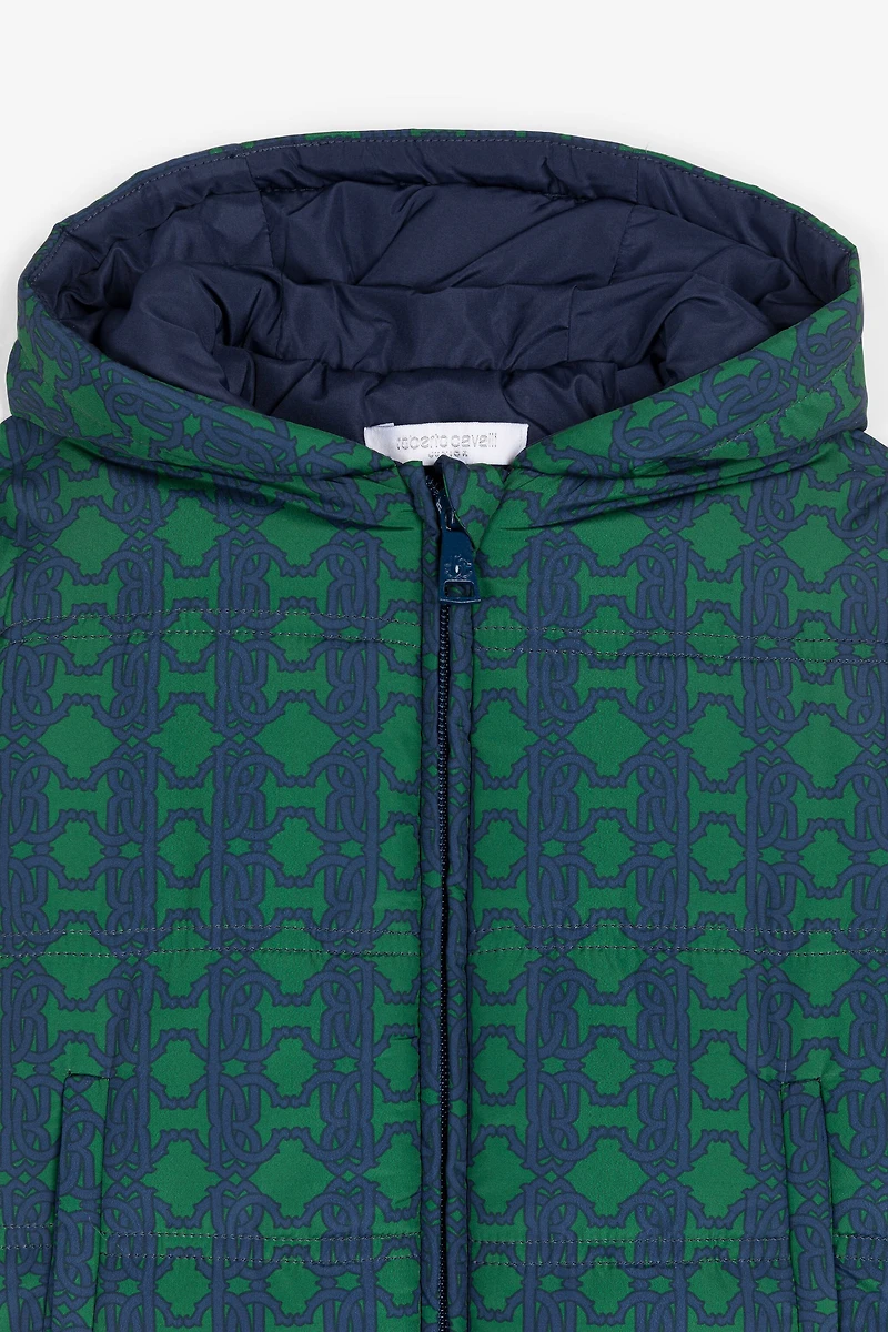 RC Monogram-Print Padded Coat