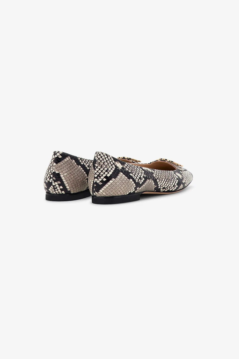 Snake Print Flats