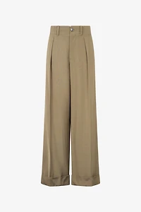 Palazzo Pants With Pleat Detail