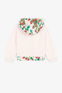 Butterfly And Strawberry-Print Zip Hoodie