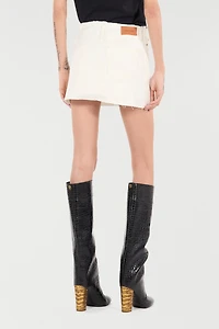 Frayed Denim Miniskirt
