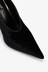 Roberto Cavalli Velvet Stiletto Heels With Jewel Anklet