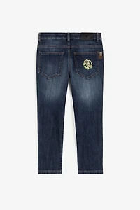 RC Monogram-Embroidered Side-Stripe Jeans