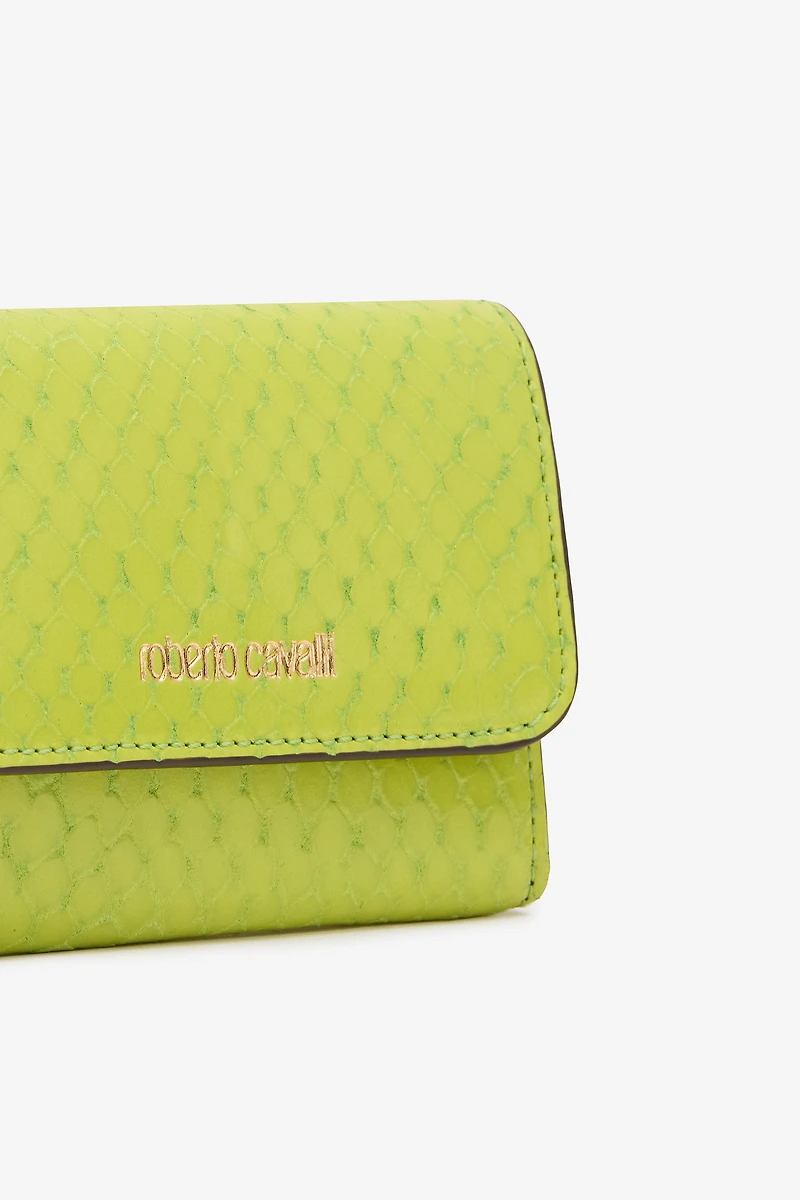 Snake-Effect Card Holder With Logo