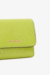 Snake-Effect Card Holder With Logo
