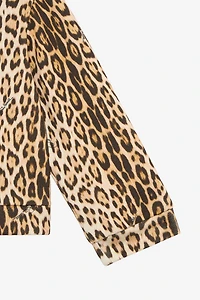 Hooded Sweatshirt With Jaguar Skin Print