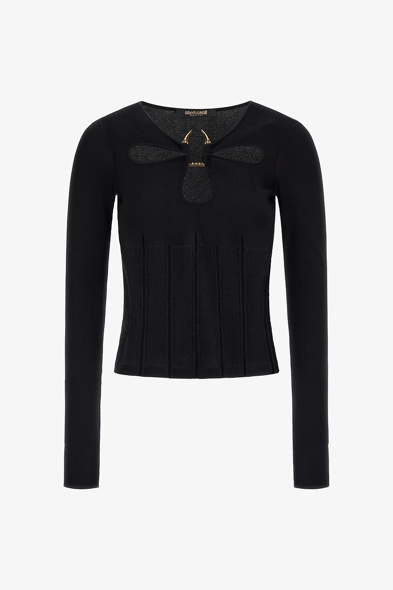 Black Top With Fang Detail