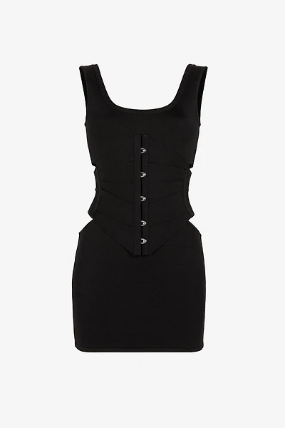 Cut-Out Knit Mini Dress