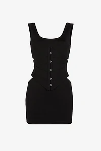 Cut-Out Knit Mini Dress